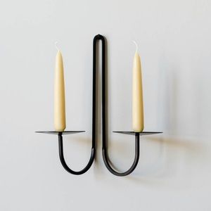 Iron wall candle holder